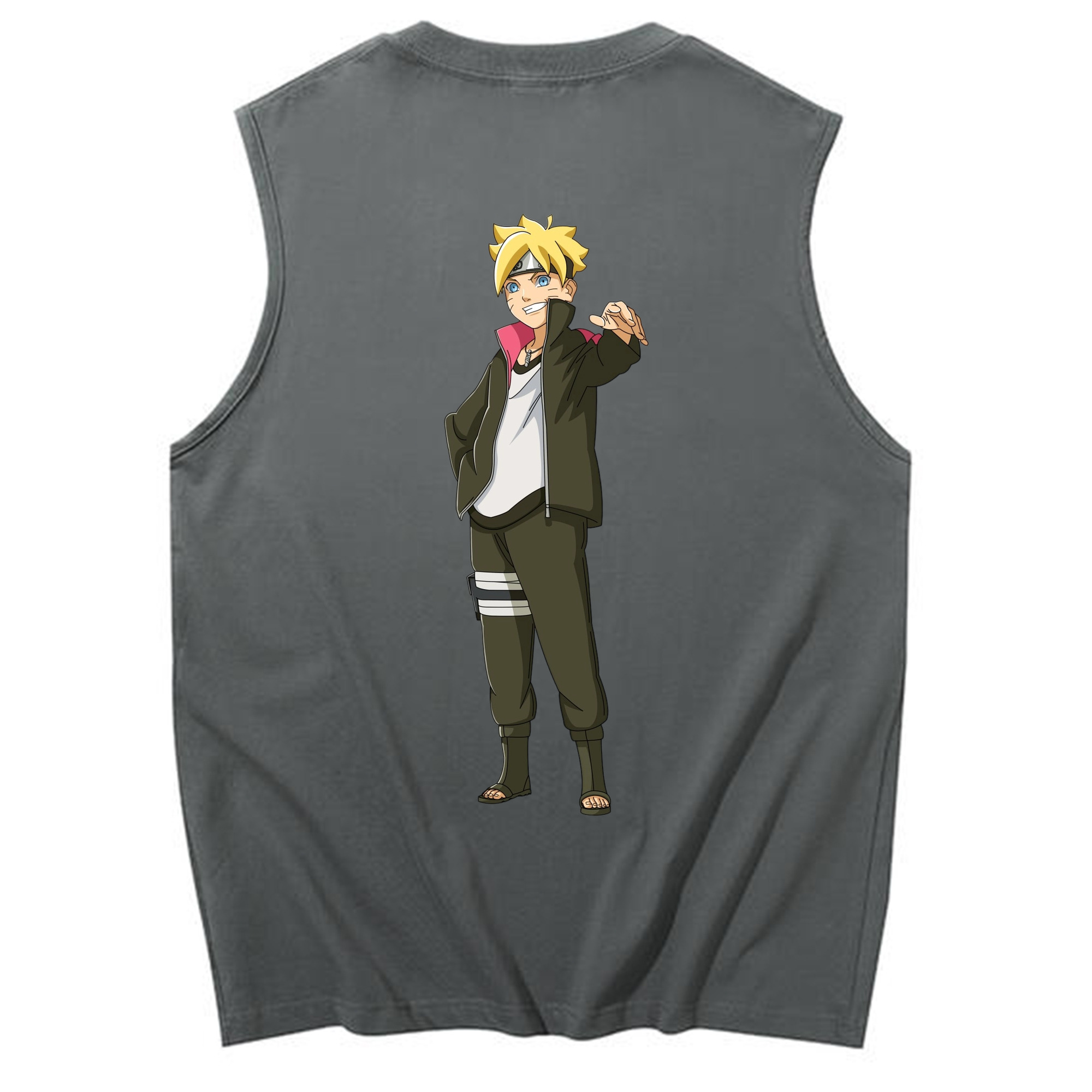 （画像用） NARUTO -ナルト- うずまき ボルト Uzumaki Boruto コットン100％タンクトップ（背面プリント）